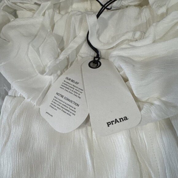 Prana Women's M  Fernie Wide Leg Jumpsuit Swim Coverup Gauzy White NWT 9700 - Picture 8 of 16